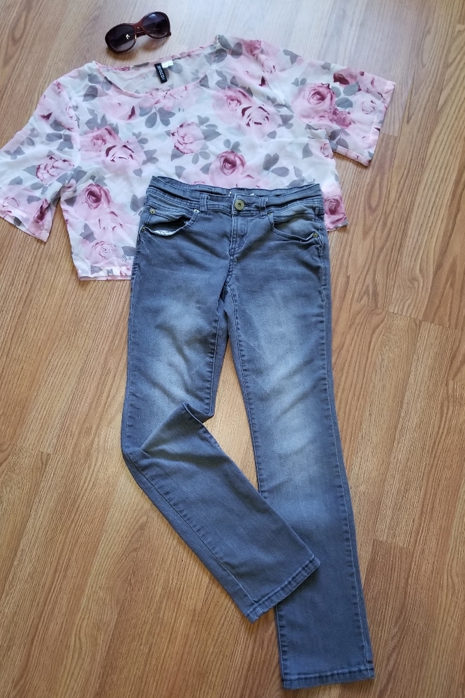 INC Denim Gray Straight Leg Jeans